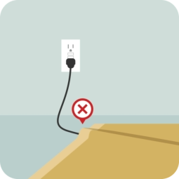 avoid putting cords where they can be damaged