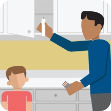 Keep anything that can catch fire - paper towels, oven mitts, wooden utensils, food packaging, towels and curtains - away from your stove top.
