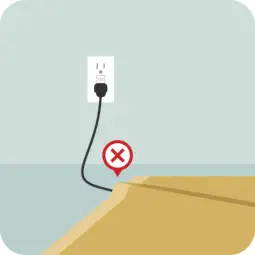 avoid putting cords where they can be damaged