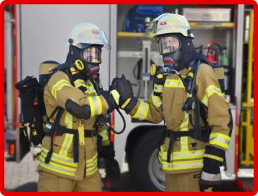 firefighters at fire station